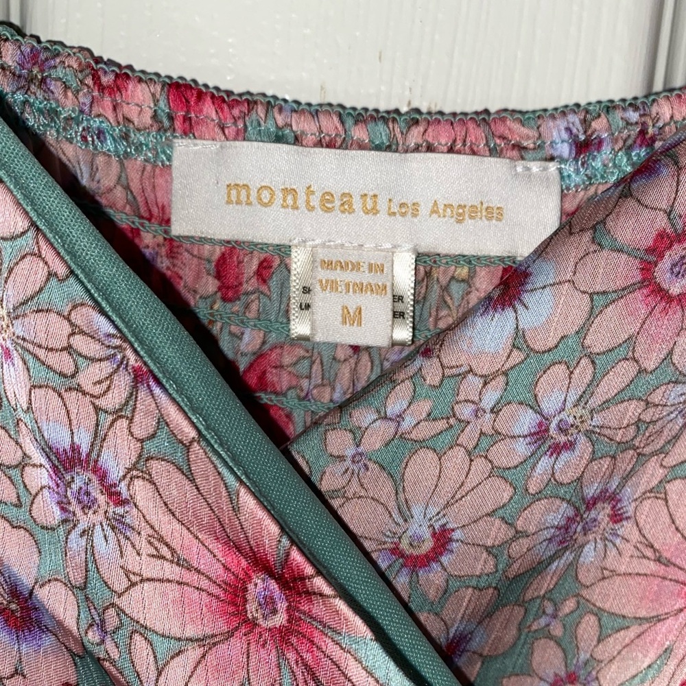 Monteau Floral Maxi Dress in Pink and Green - Picture 3 of 9